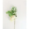 18″ Eucalyptus & Rose Spray, White