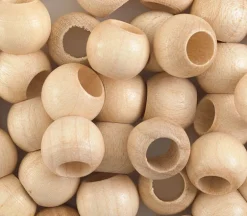 Euro Wood Beads – Large Hole 12mm x 9.8mm – Dark Brown