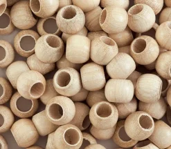 Euro Wood Beads – Large Hole 12mm x 9.8mm – Natural