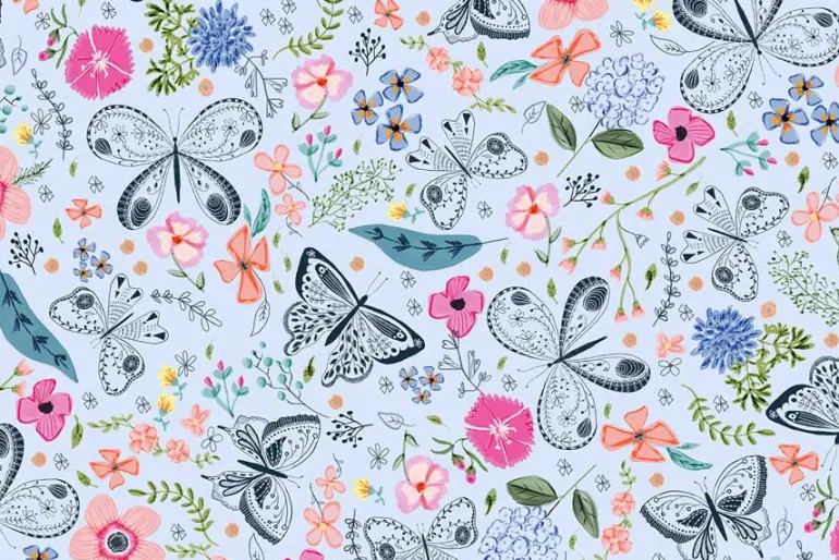 Everbloom Digital Cuddle on Dusty Blue