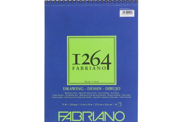 Fabriano 1264 Drawing Pad, 11″x14″, 75lb, 50 Sheets