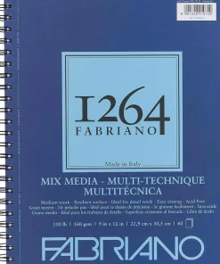 Fabriano 1264 Drawing Pad, 9″x12″, 75lb, 50 Sheets