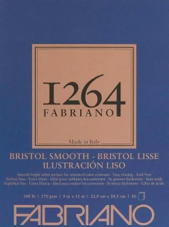 Fabriano 1264 Drawing Pad, 9″x12″, 75lb, 50 Sheets