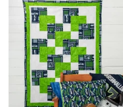 Fabric – NFL Seattle Seahawks 3×1 Yard Quilt Top Kit with Binding