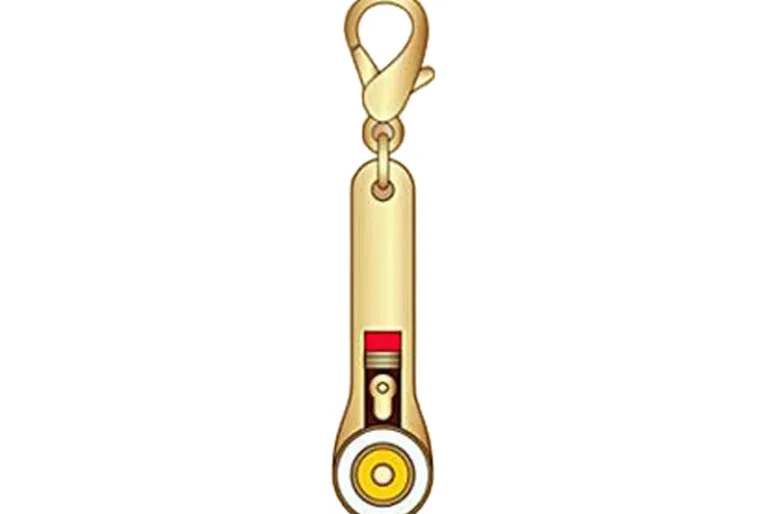 Fabric Roll Quilting Enamel Zipper Pull Charm