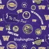 Fabric – University Of Washington Logo Toss Purple