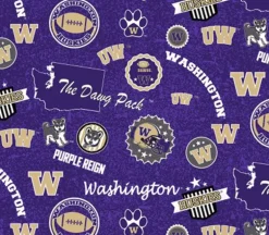 Fabric – University Of Washington Logo Toss Purple