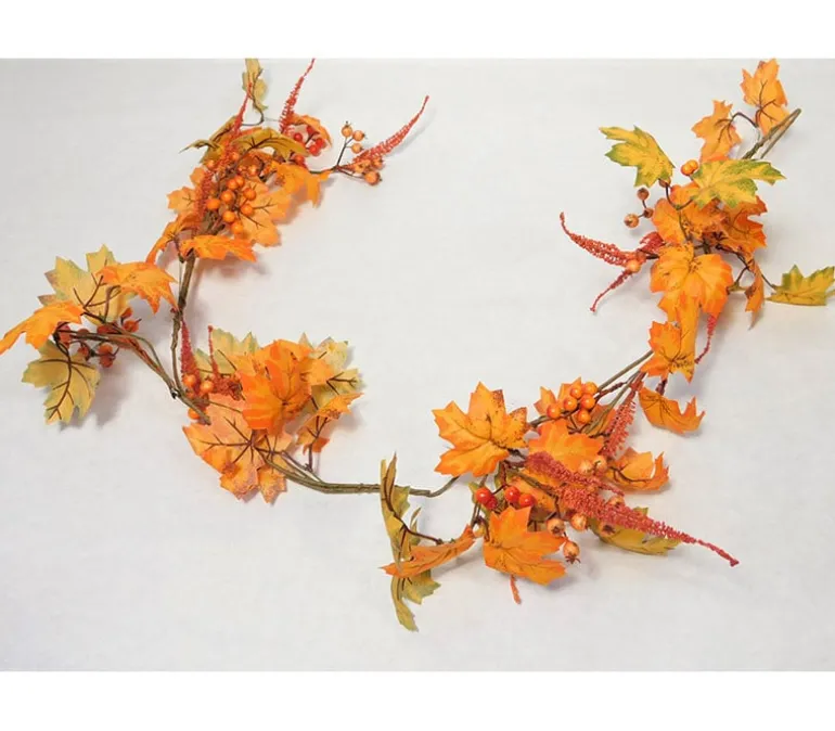 Fall Leaves Garland – 51″ Autumn Garland in Yellow & Orange