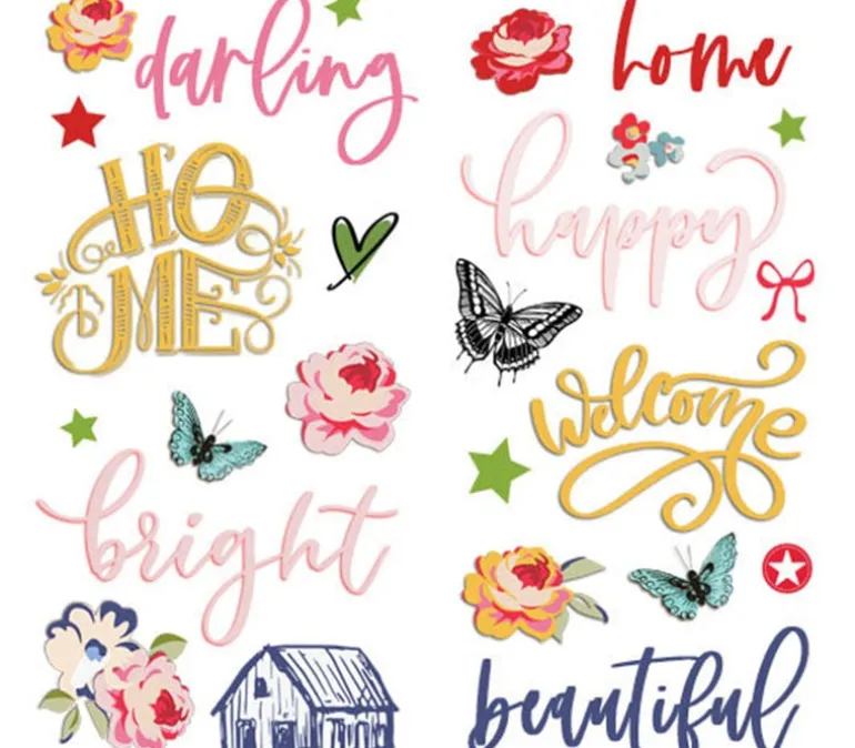 Fancy Pants Foam Stickers – Prairie Rose