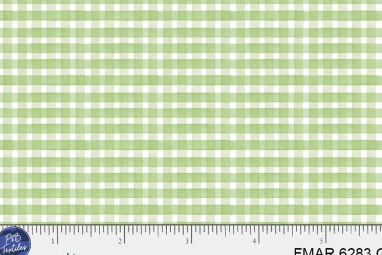 Farmers Market Gingham Green on White