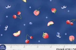 Farmers Market Tiny Fruit Tossed on Dark Blue