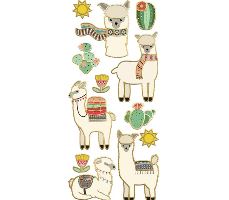 Faux Enamel Stickers – Llama