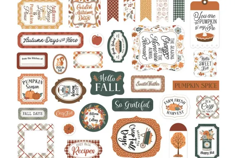 Feels Like Fall 6×13 Chipboard Accents