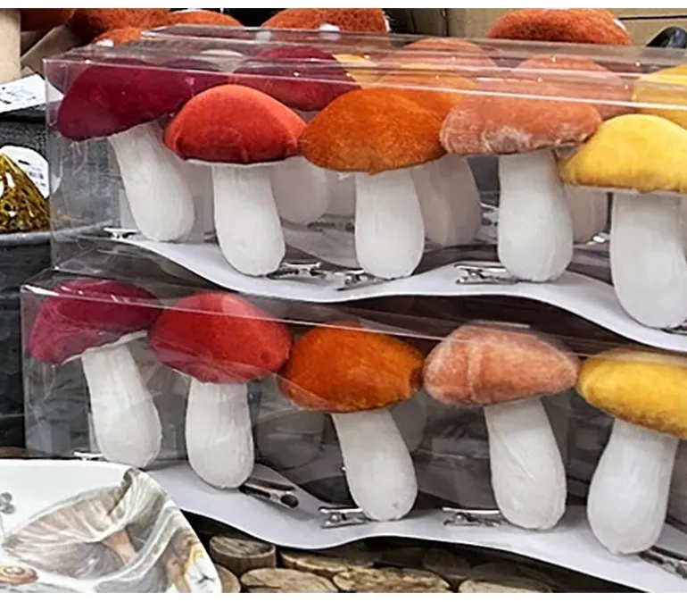Felt Mushroom Set with Clips – 6 Piece