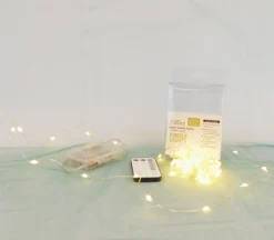Firefly Lights 100 Bulb (Battery Operated) – Silver Wire – Warm White