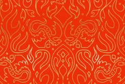 Fireglow Scales in Rose with Gold Metallic Highlights