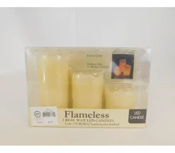 Flameless LED Real Wax Candles – Ivory – 3 Piece (2″, 3″, 4″)
