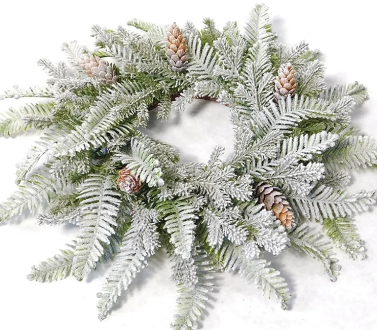 Flocked Pine Wreath – 16-inch