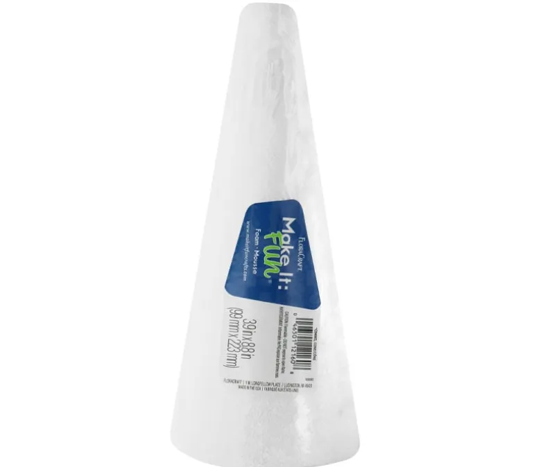 FloraCraft Cone – Styrofoam – 9-inch x 4-inch – White