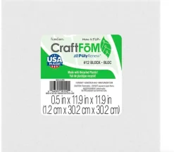 FloraCraft CraftFom Block – White – .5×11.9×11.9