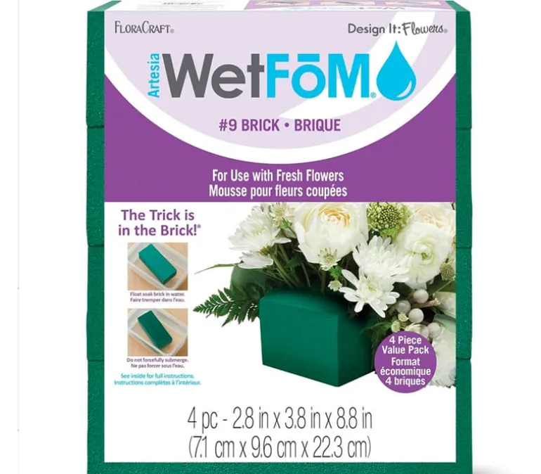 FloraCraft Floral Artesia WetFom Brick – 2.8×3.8×8.8 – 4 Blocks