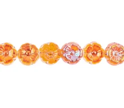 Flower Strand Bead 9mm – Orange Crystal