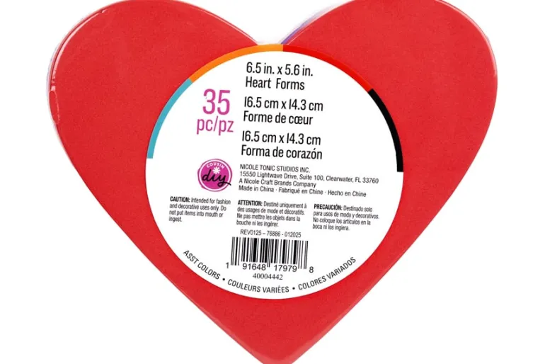 Foam Cutouts – 6.5″ – 35pc. – Heart