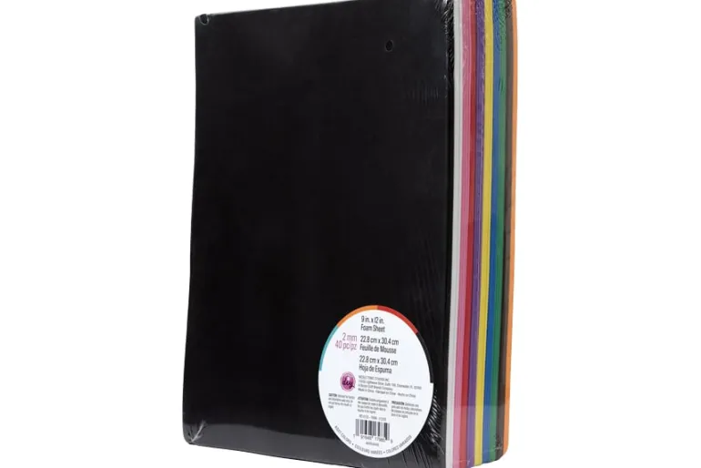 Foam Sheet – 2mm 9″X12″ – 40pc. – Assorted Colors