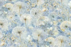 Forest Whisper Daisies in Bloom on Blue