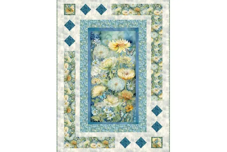 Forest Whisper Daisies in Bloom on Blue