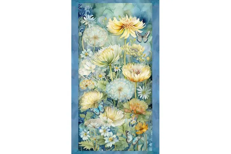 Forest Whisper Floral and Butterfly Panel, 24-inches by 44-inches