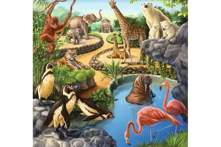 Forest, Zoo, Domestic Animals – 49 XL Piece 3 Puzzle Set