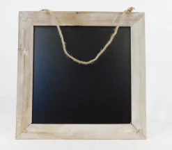 Framed Chalkboard with Jute Hanger – 12-inch x 12-inch x .25-inch