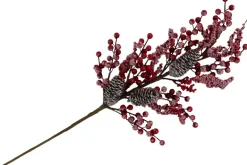 28″ Frosted Berry Pinecone Spray