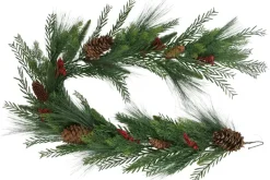 28″ Frosted Berry Pinecone Spray