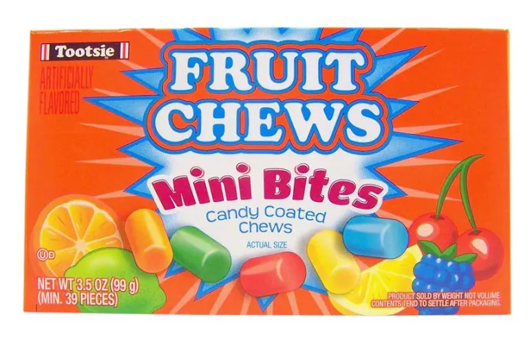 Fruit Chews Mini Bites Candy Coated Chews Theater Box, 3.5 oz