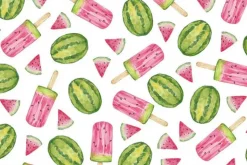 Fruity Popsicles Watercolor Dot in Green