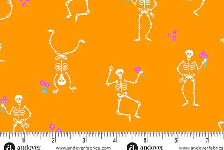 Ghostly Garden Bitty Gingham Orange and White