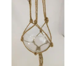 Glass Planter with Jute Hanger
