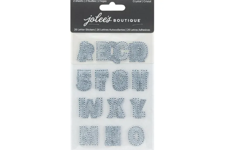 Glitter Alphabet Sticker Sheet – 2″ – Silver