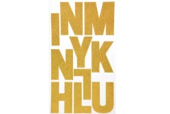 Glitter Alphabet Sticker Sheet – 2″ – Gold