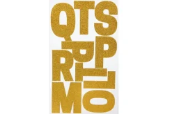Glitter Alphabet Sticker Sheet – 2″ – Gold