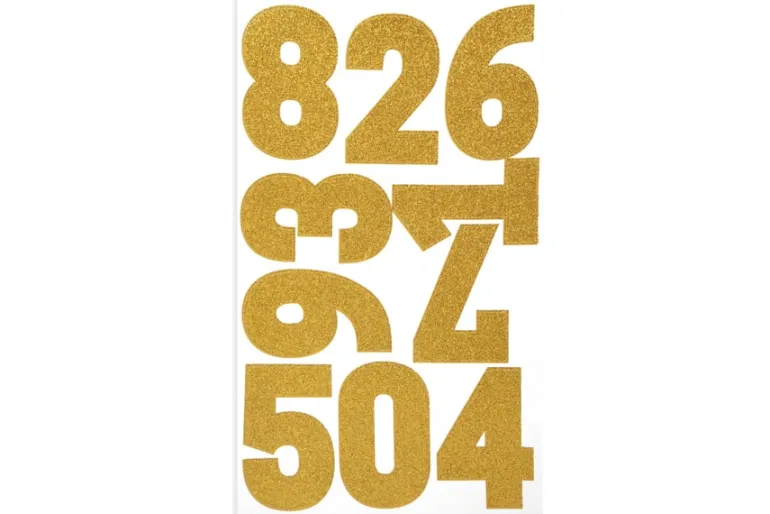 Glitter Alphabet Sticker Sheet – 2″ – Gold