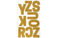 Glitter Alphabet Sticker Sheet – 2″ – Gold