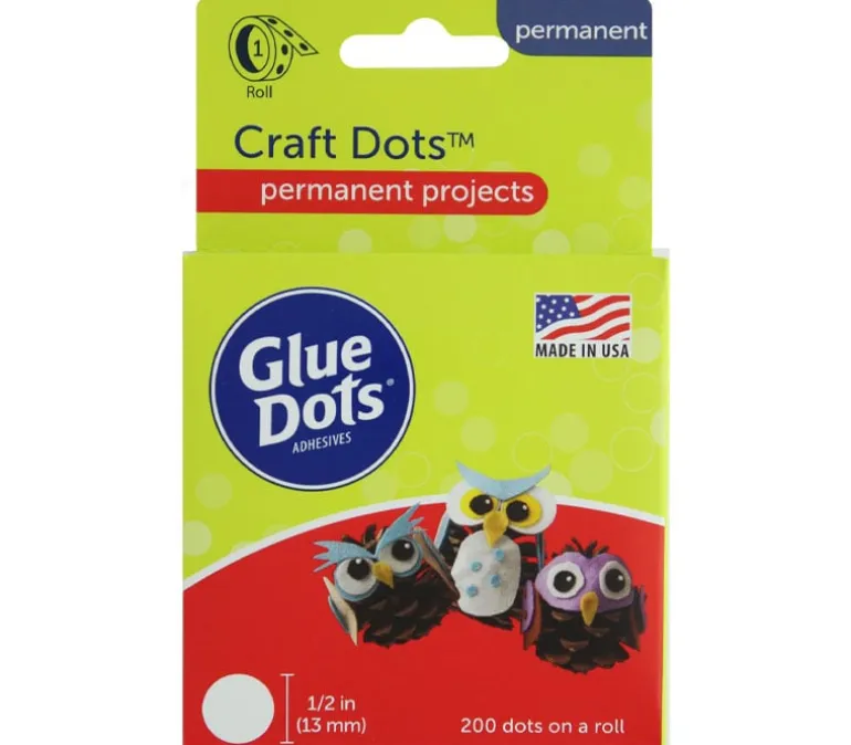 Glue Dots – Clear – Permanent – 1/2-inch – 200 Piece