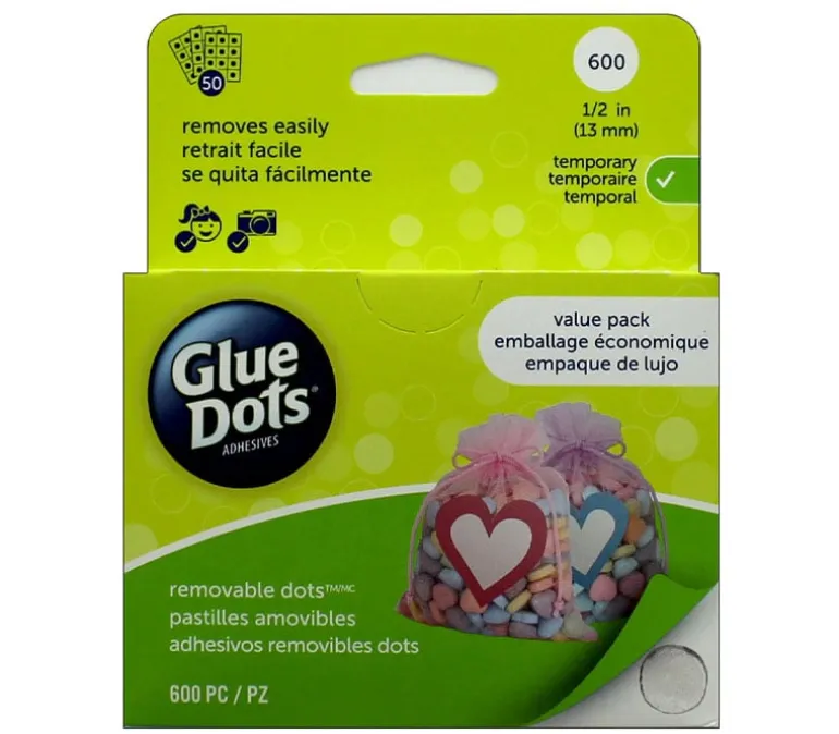 Glue Dots – Removable – 1/2-inch – 600 Piece