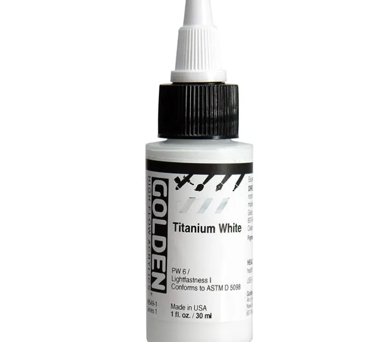 Golden High Flow Acrylic Paint – 1-ounce – Titanium White