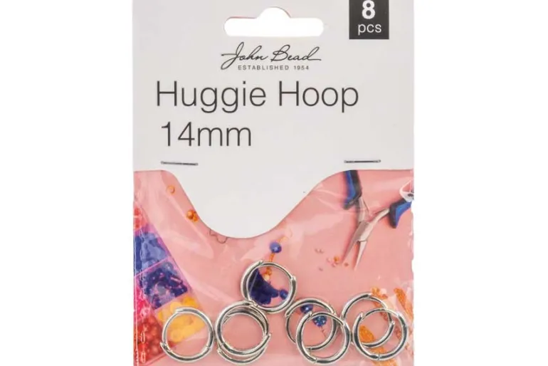 Gold Huggie Hoop Earring Findings with Loop, 12×13.5mm, 8 Pieces
