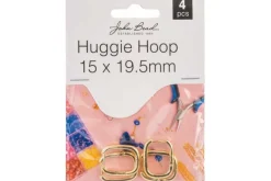 Gold Huggie Hoop Earring Findings with Loop, 12×13.5mm, 8 Pieces