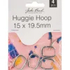 Gold Rectangular Huggie Hoop Earrings, 15×19.5mm, 4 Pieces